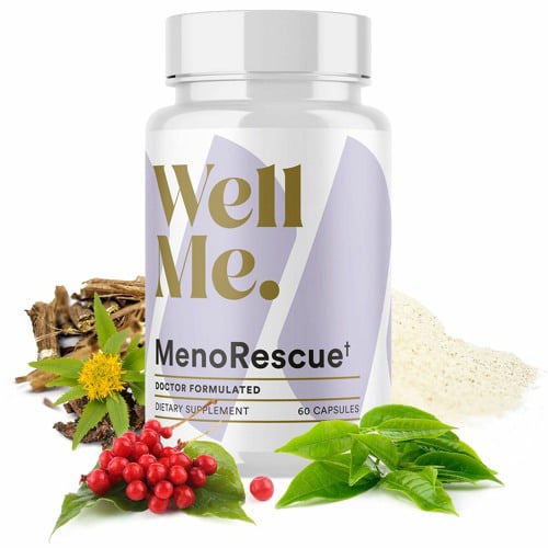 MenoRescue supplement bottle for menopause support